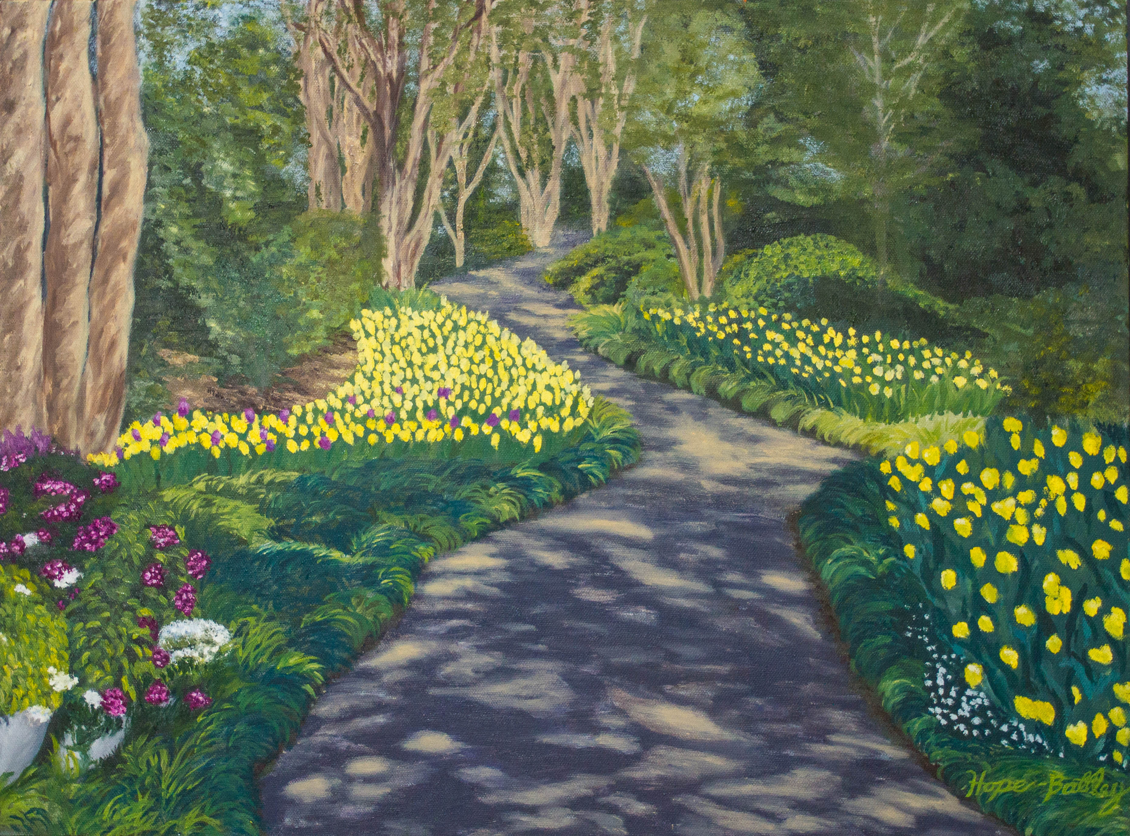 Yellow Tulip Garden Path